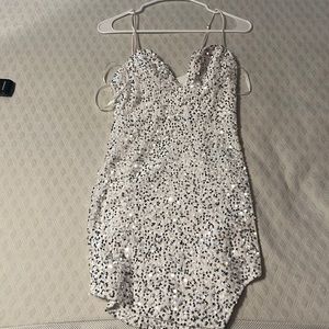 white formal mini dress